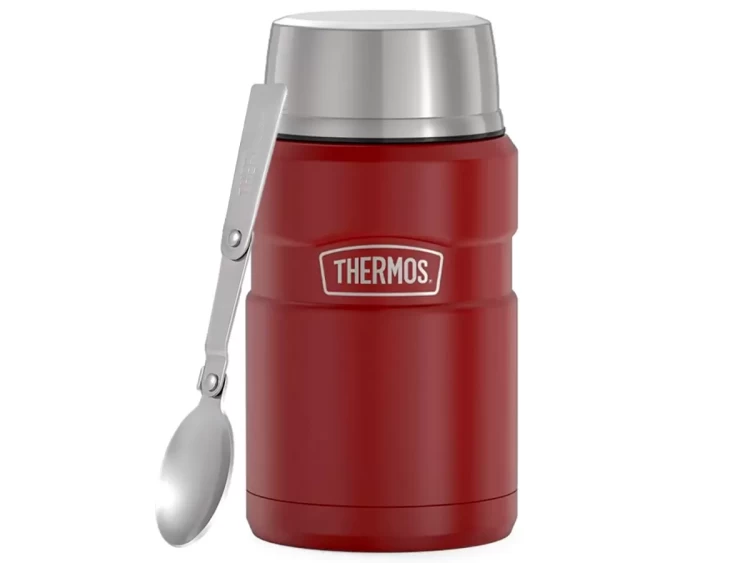 Термос для еды THERMOS KING SK-3021 MRR 0,7L, складная ложка, Rustic Red