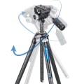 Штатив трипод Leofoto LO-223CS + SW-02 с центральной колонной CARBON (размер в собранном виде 660 мм,макс.высота 1890 мм (с колонной), 1450 мм (без колонны),мин.150 мм,вес 1,37 кг. резьба 3/8)