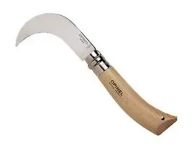 Нож складной Opinel Billhook 10 садовый, серповидный, нержавеющая сталь,бук