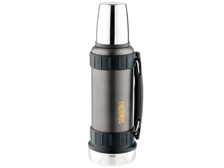 Термос для напитков THERMOS WORK 2520 GM 1.2L, складная ручка,чёрный графит