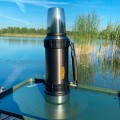 Термос для напитков THERMOS WORK 2520 GM 1.2L, складная ручка,чёрный графит