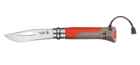 Нож складной Opinel Outdoor 08, нержавеющая сталь, полимер, красный/серый