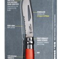 Нож складной Opinel Outdoor 08, нержавеющая сталь, полимер, красный/серый