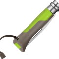Нож складной Opinel Outdoor 08, нержавеющая сталь, полимер, зелёный/серый