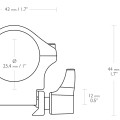 Кольца Hawke 25.4 мм Weaver High быстросъемные стальные средние BH=9мм