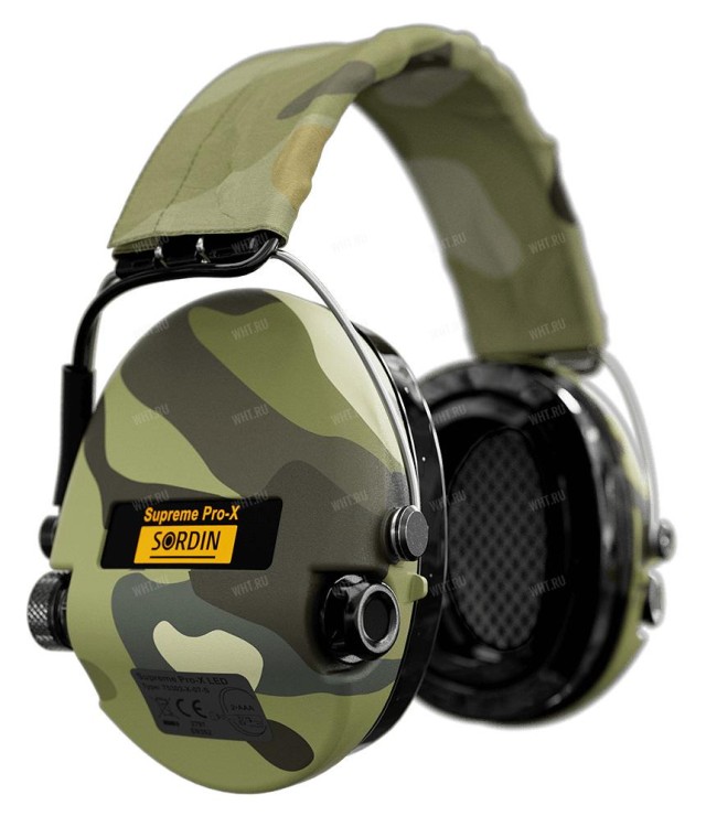Активные наушники Sordin MSA Supreme PRO-X LED Camo, оголовье - camo, корпус - camo
