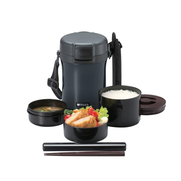 Термос для еды с контейнерами Tiger LWU-A171 charcoal gray угольно-серый