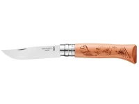 Нож складной Opinel Engraved Biking 08, нержавеющая сталь, бук, велосипед