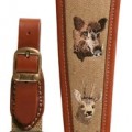Погонный ремень Riserva олень, кабан, косуля (кожа, лён)