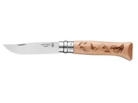 Нож складной Opinel Engraved Hiking 08, нержавеющая сталь, бук, туризм