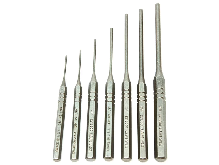 Выколотки Grace USA для пружинных штифтов, комплект 7 шт.