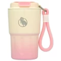 Термокружка Theropod TP-9149 0.34L, герметичная крышка, цвет бело-розовый