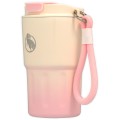 Термокружка Theropod TP-9149 0.34L, герметичная крышка, цвет бело-розовый
