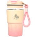 Термокружка Theropod TP-9149 0.34L, герметичная крышка, цвет бело-розовый