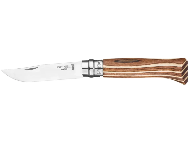 Нож складной Opinel Tradition 08, нержавеющая сталь, берёза, коричневый