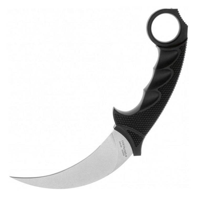 Steel Tiger StoneWash - нож с фикс., клин. AUS-8A, резин. рук-ть пластиковые ножны CS_49KST 
