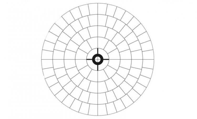 Мишень для пристрелки дробовых ружей 100-дольная (100 шт/уп) (820х820 мм)