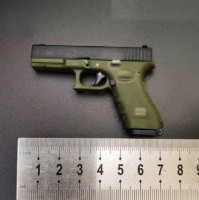 Пистолет модель металлическая Glock 17 зелёный