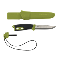 Нож Morakniv Companion Spark, с огнивом, зеленый