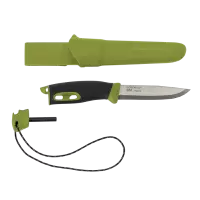 Нож Morakniv Companion Spark, с огнивом, зеленый
