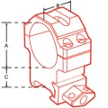 Кольца Leapers быстросъемные 30 мм на Weaver, с винтовым зажимом (средние), bh=15mm