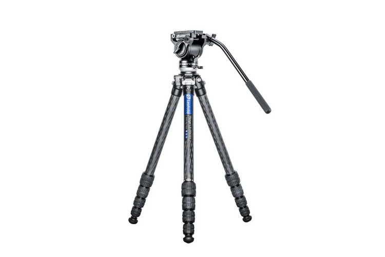 Штатив трипод Leofoto LS-255CEX + BV-5 (видеоголова жидкостная, вес 0,528 кг, длина рычага 280 мм) CARBON (размер в собранном виде 450 мм,макс.высота 1406 мм,мин.83 мм,вес 1,03 кг. резьба 3/8)