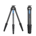 Штатив трипод Leofoto LS-255CEX + BV-5 (видеоголова жидкостная, вес 0,528 кг, длина рычага 280 мм) CARBON (размер в собранном виде 450 мм,макс.высота 1406 мм,мин.83 мм,вес 1,03 кг. резьба 3/8)