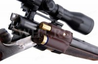 Патронташ на цевьё комбинированный на 1 винтовочный и 1 ружейный патрон, кожа