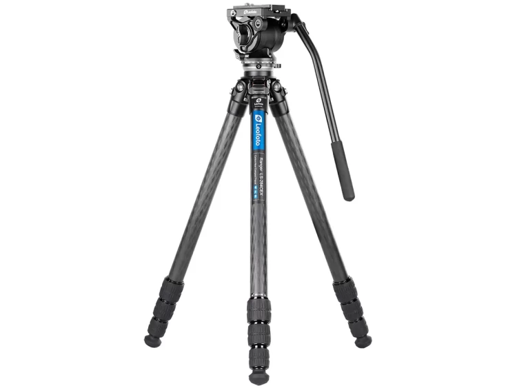 Штатив трипод Leofoto LS-284CEX + BV-10 (видеоголова жидкостная, вес 0,7 кг, длина рычага 340 мм) CARBON (размер в собранном виде 535 мм,макс.высота 1475 мм,мин.85 мм,вес 1,33 кг. резьба 3/8)