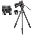 Штатив трипод Leofoto LS-284CEX + BV-10 (видеоголова жидкостная, вес 0,7 кг, длина рычага 340 мм) CARBON (размер в собранном виде 535 мм,макс.высота 1475 мм,мин.85 мм,вес 1,33 кг. резьба 3/8)